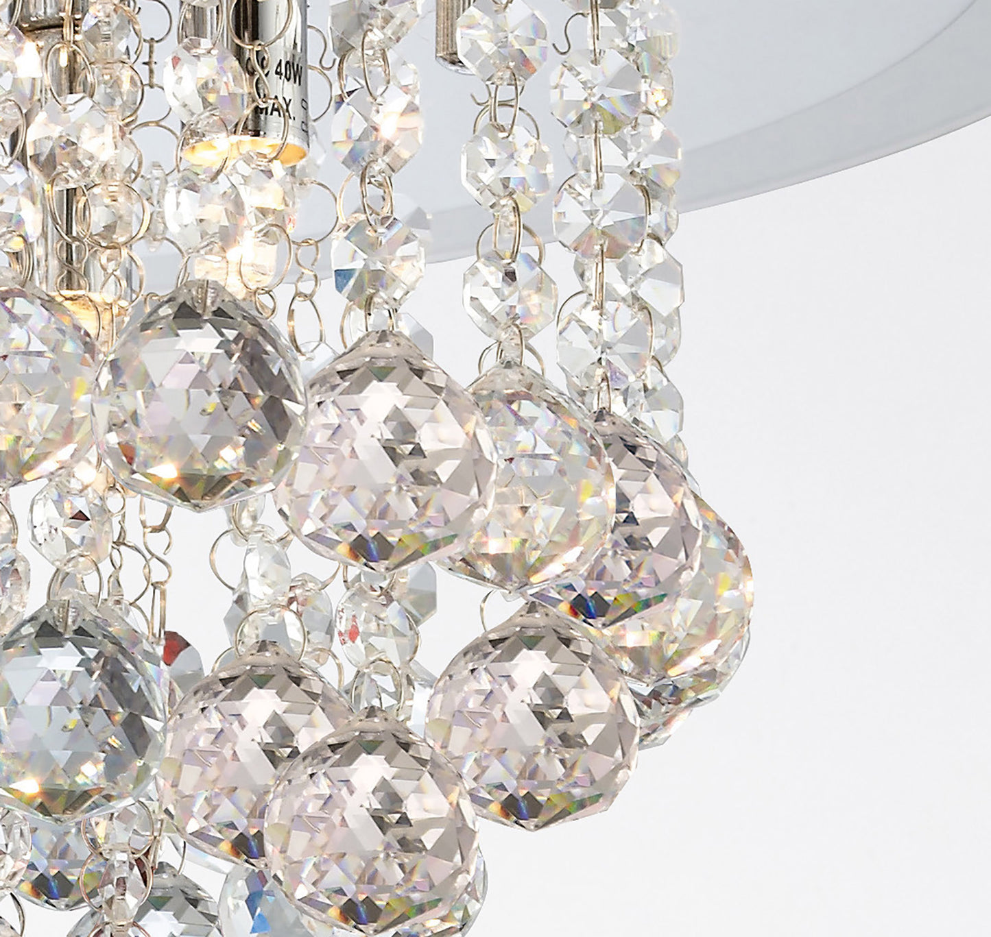 Atla Large Semi Flush Crystal Ceiling Light