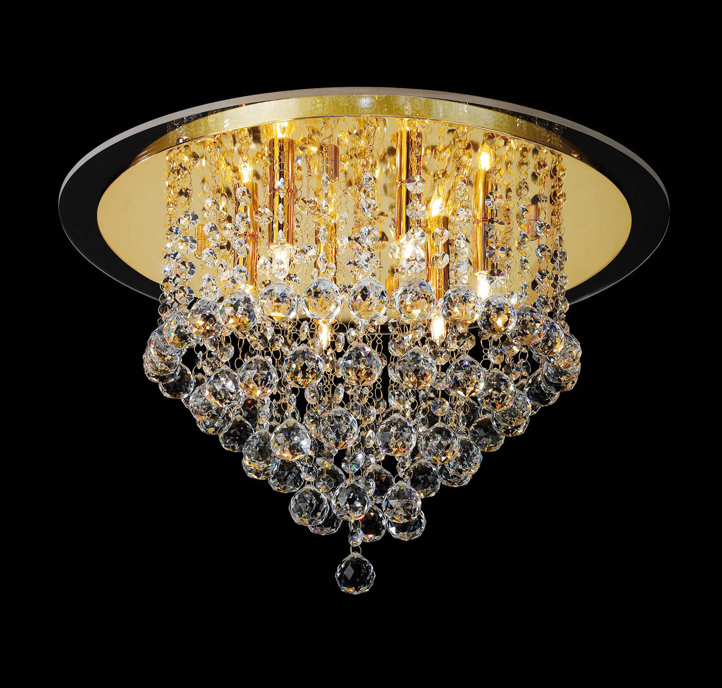 Atla Large Semi Flush Crystal Ceiling Light