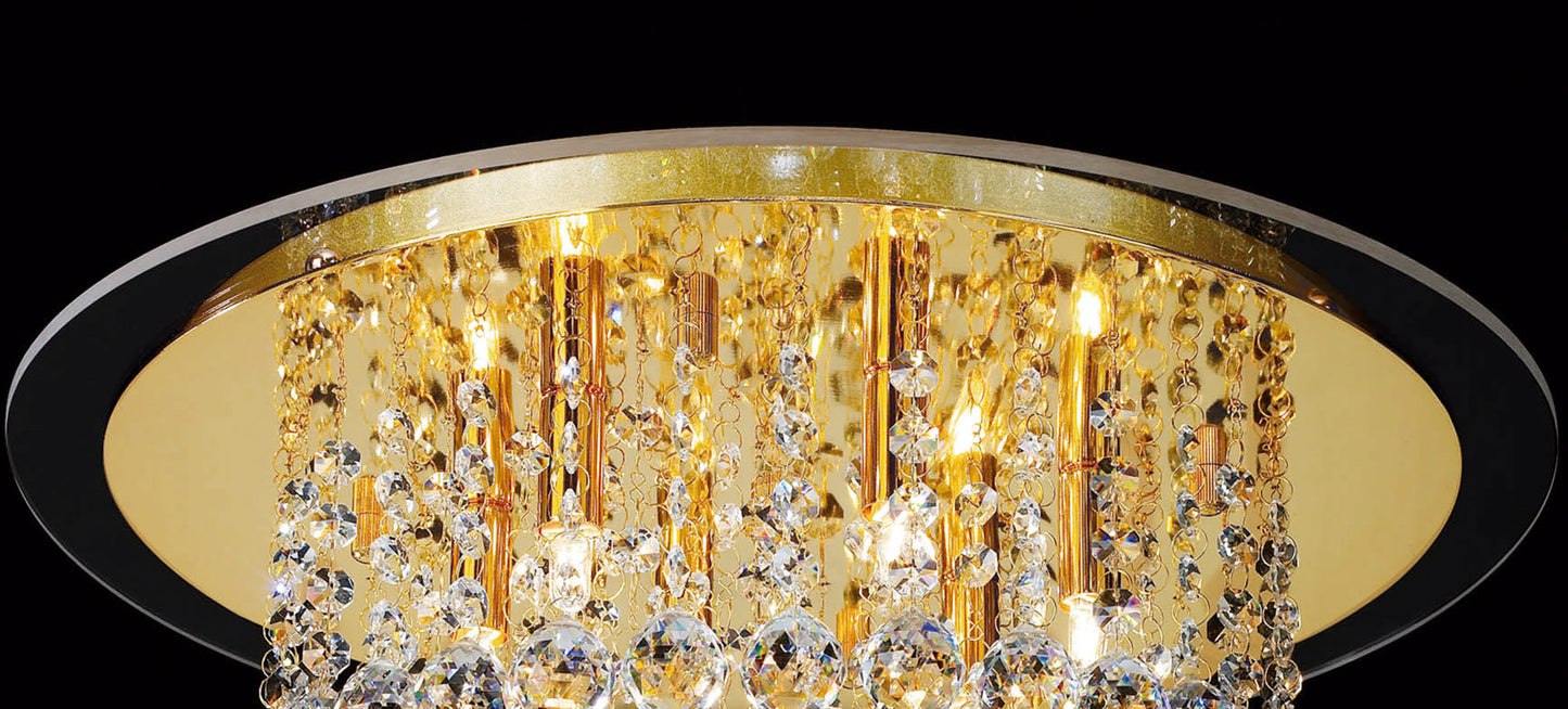 Atla Large Semi Flush Crystal Ceiling Light