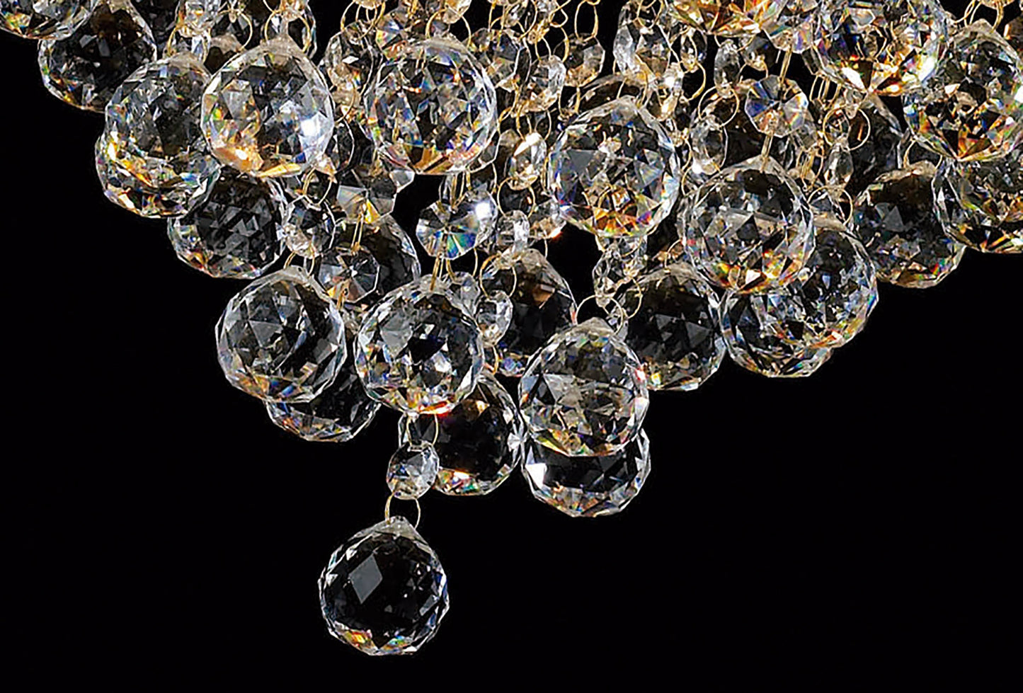 Atla Large Semi Flush Crystal Ceiling Light