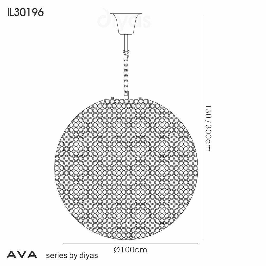 Diyas - Ava Extra Large Ball Pendant - Luminosity Designs Ltd