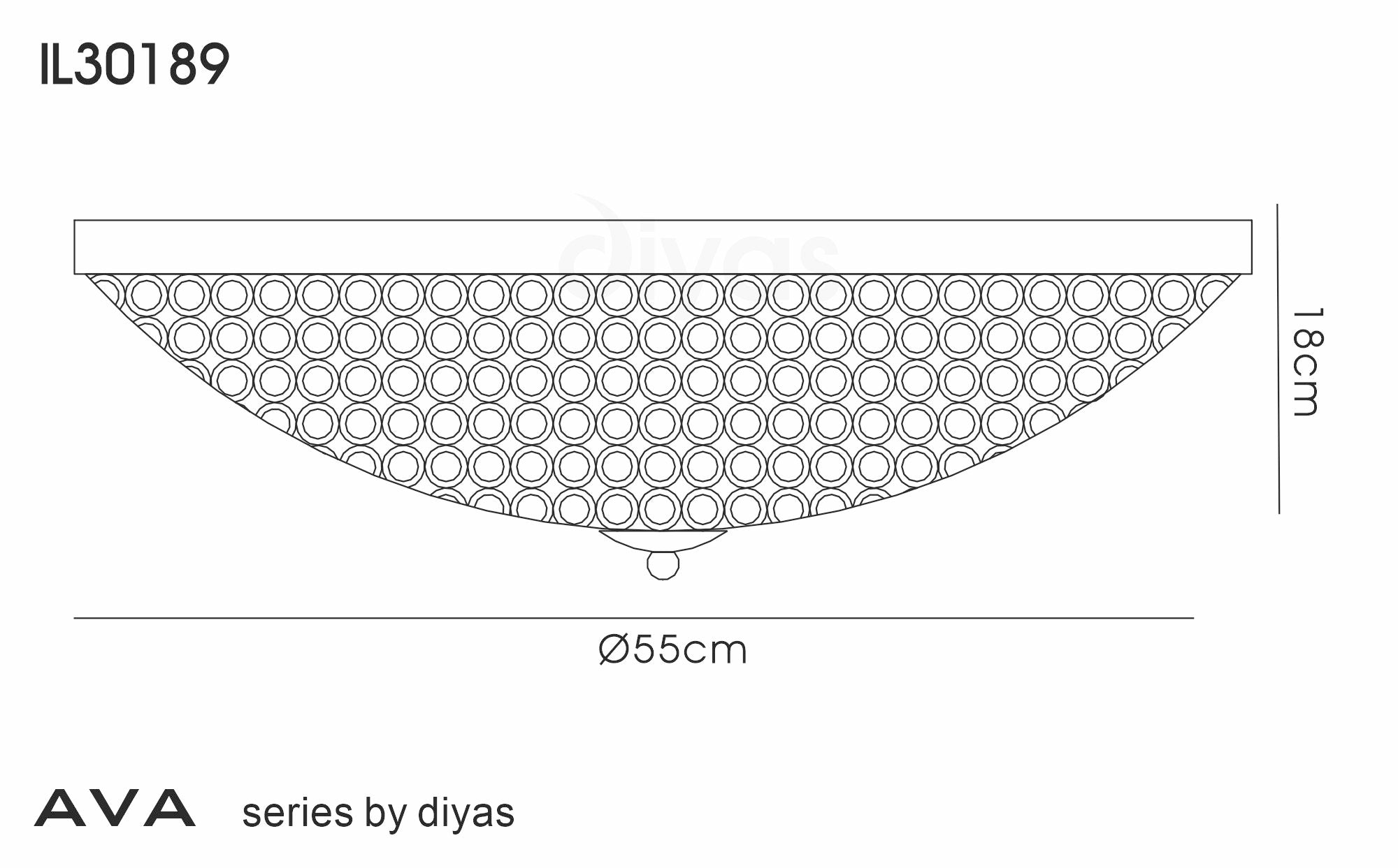 Diyas - Ava Extra Large Ceiling - Luminosity Designs Ltd