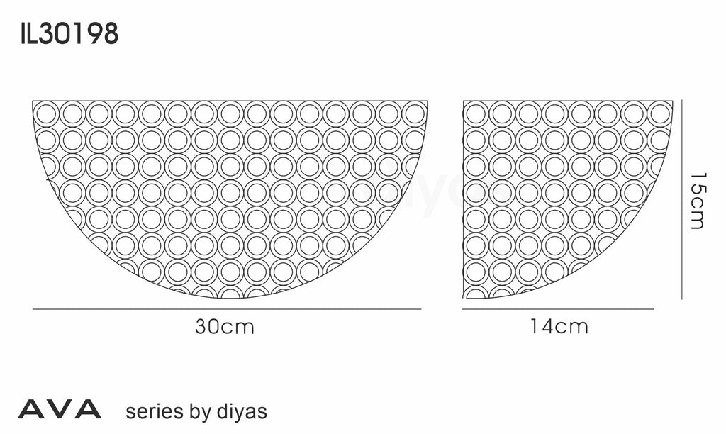 Diyas - Ava Half Moon Wall Light - Luminosity Designs Ltd