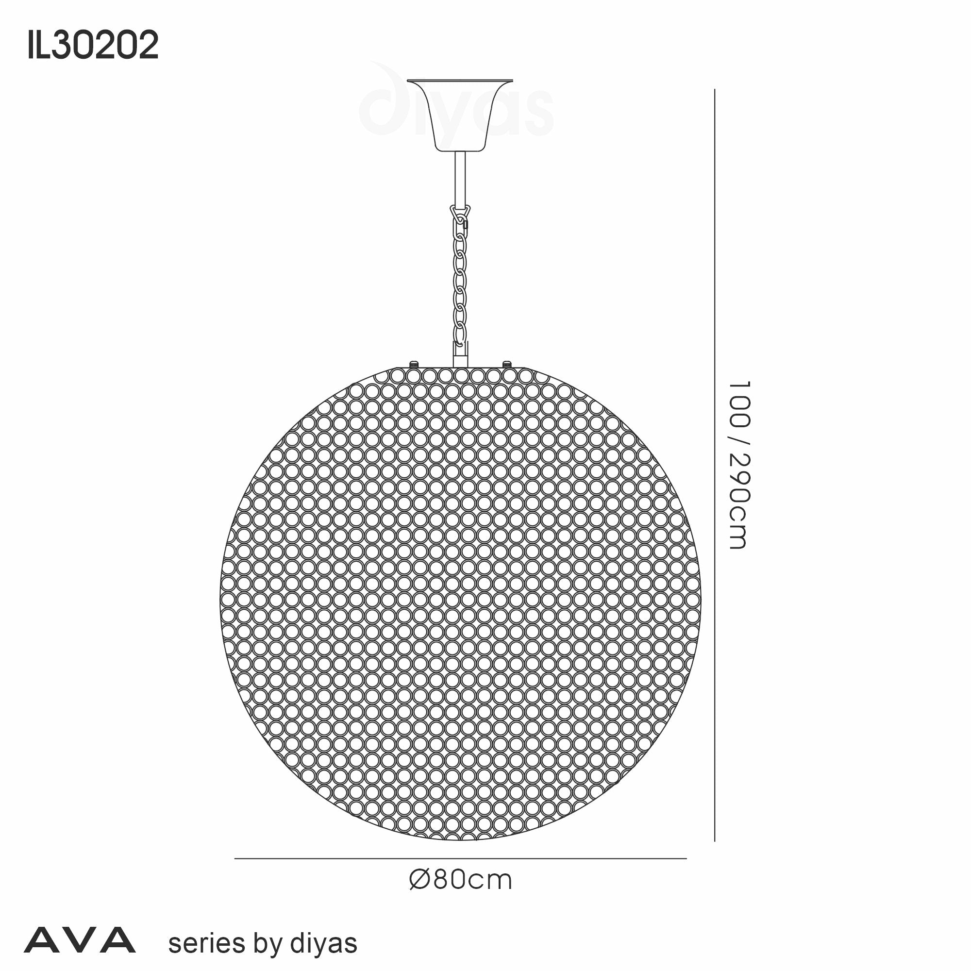 Diyas - Ava Large Ball Pendant - Luminosity Designs Ltd