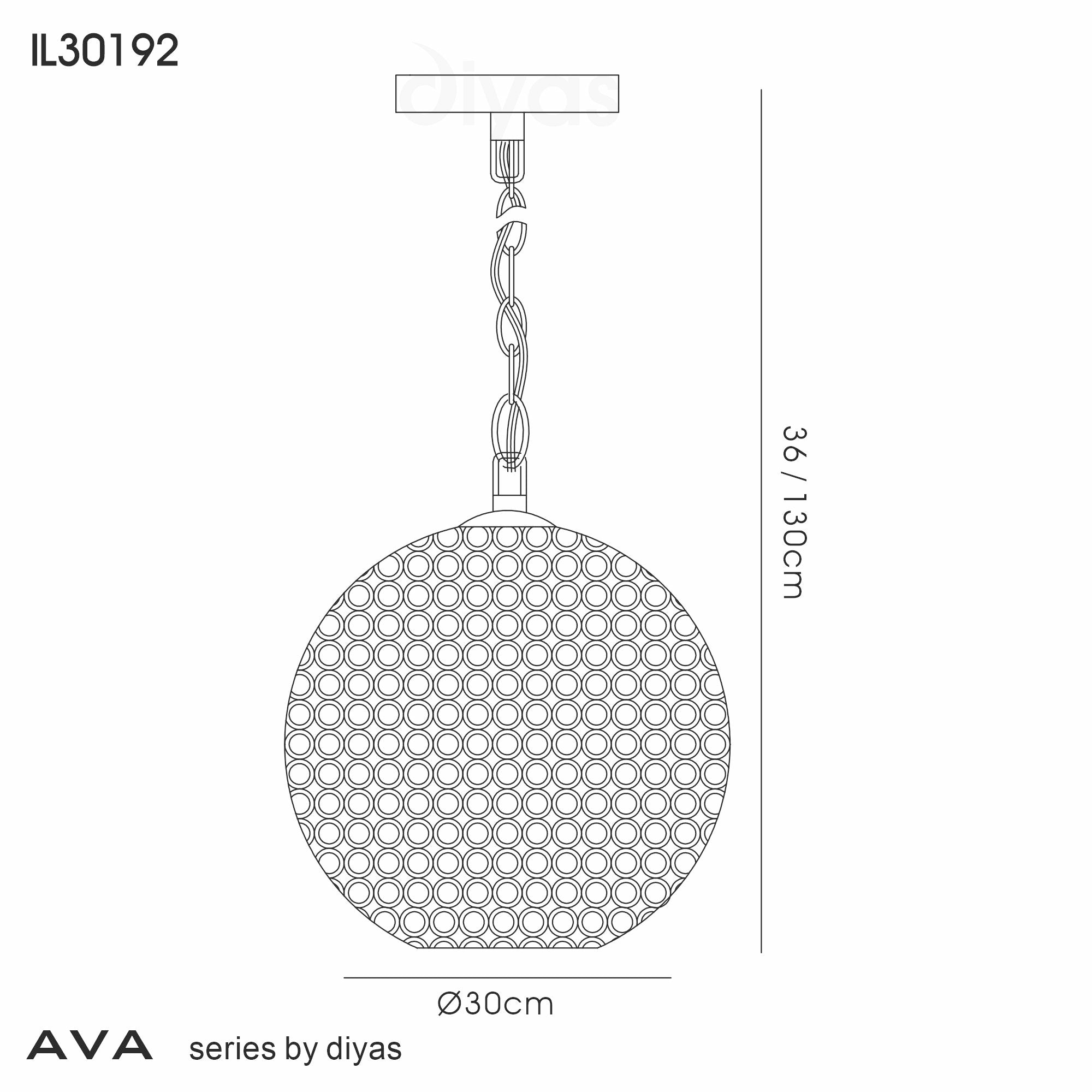 Diyas - Ava Large Pendant Light - Luminosity Designs Ltd