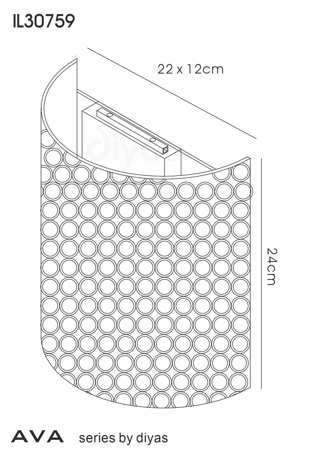 Diyas - Ava Vertical Wall Light - Luminosity Designs Ltd