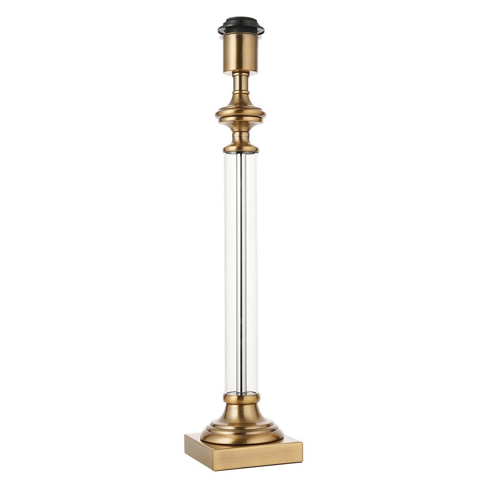 Endon - Avebury Antique Table Lamp with Acrylic Column Stem and Metal Detailing, 1x E27. - Luminosity Designs Ltd