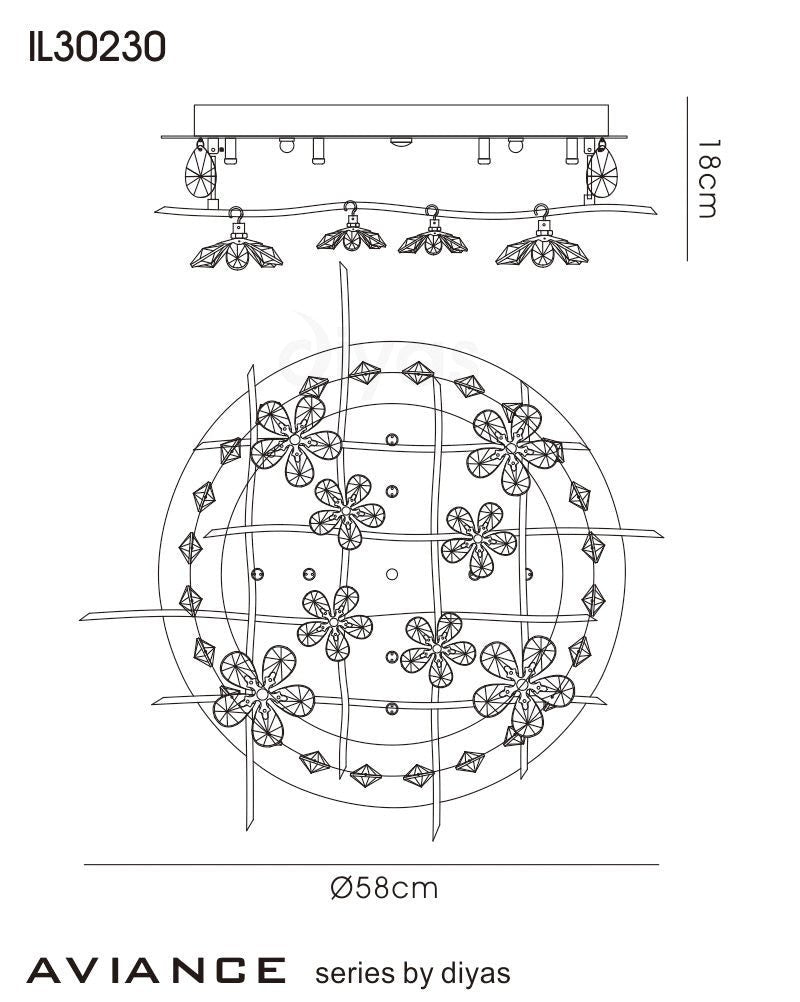 Diyas - Aviance Ceiling - Luminosity Designs Ltd