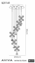 Diyas - Aviva 6 Light Pendant - Luminosity Designs Ltd