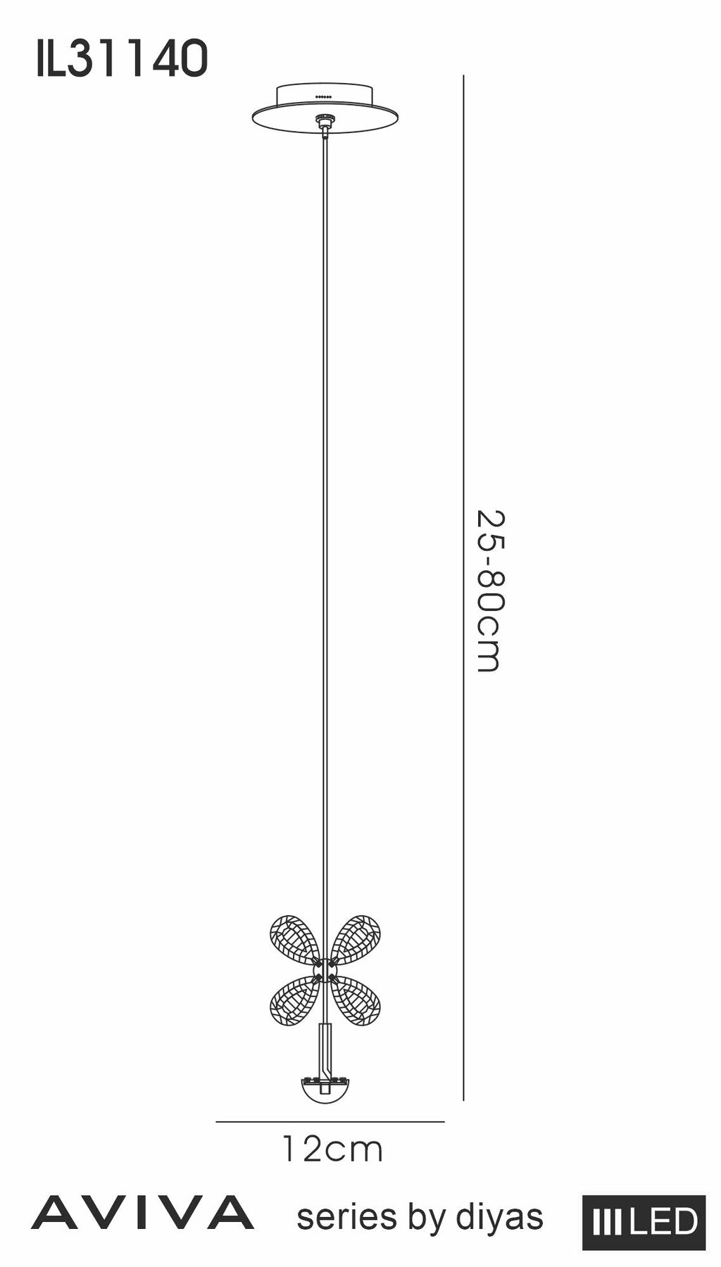 Diyas - Aviva Pendant - Luminosity Designs Ltd