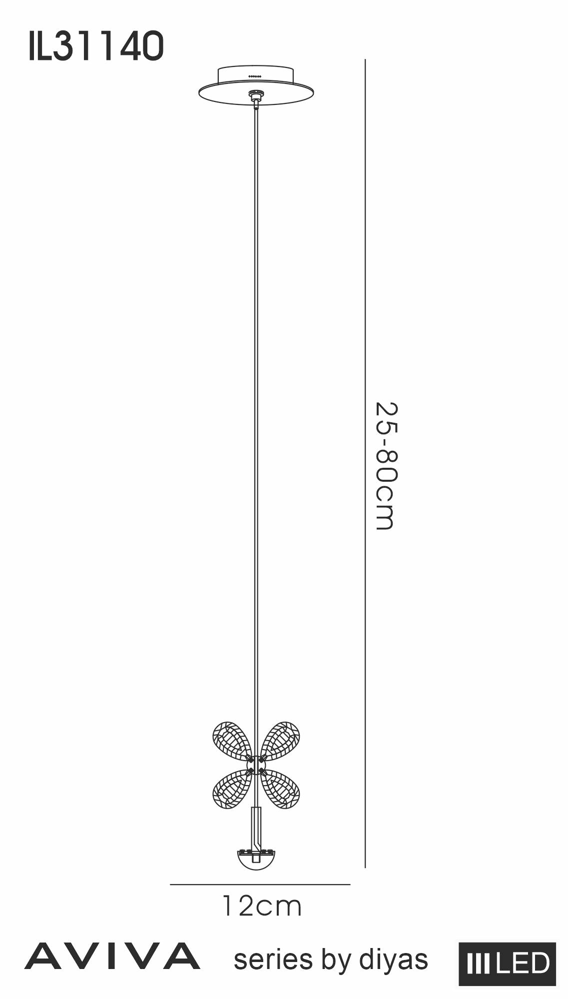 Diyas - Aviva Pendant - Luminosity Designs Ltd