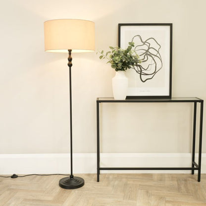 Maggie Candlestick Floor Lamp with a Slender Stem and Vintage Style Detailing, 1x E27