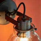 Noir Black Chrome with Tinted Glass Wall Light