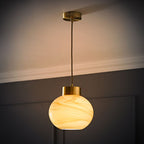 Sookie Alabaster Marble Effect Glass Shade for ES Pendants