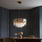 Abigail Bright 9 Light Chandelier Pendant with Concave Clear Glass