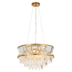 Abigail Bright 9 Light Chandelier Pendant with Concave Clear Glass