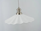 inspired - Baldwin Vintage Style 31cm Single Pendant, 1 x E27, Satin Nickel/White Ceramic Shade - Luminosity Designs Ltd