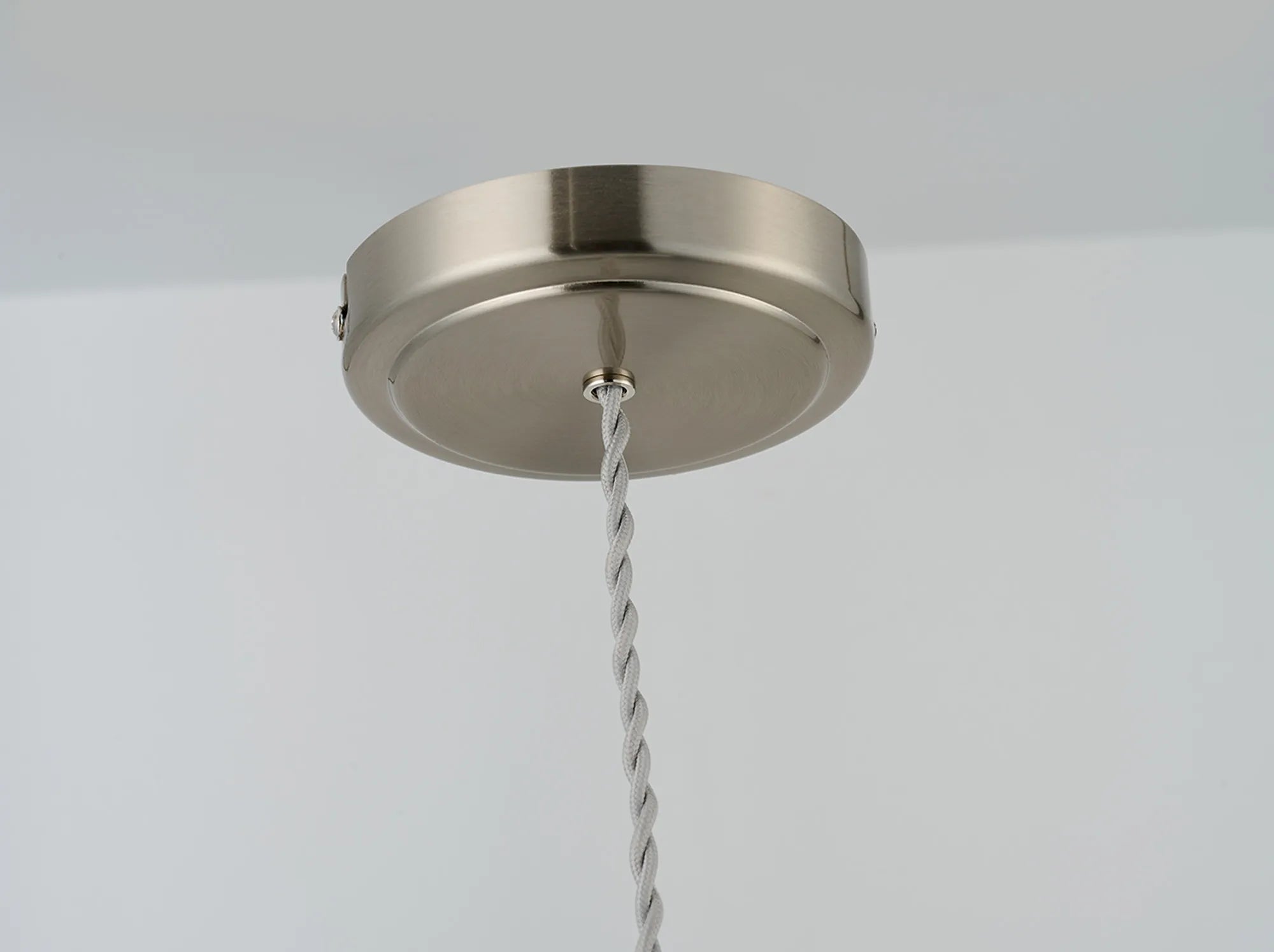 inspired - Baldwin Vintage Style 31cm Single Pendant, 1 x E27, Satin Nickel/White Ceramic Shade - Luminosity Designs Ltd