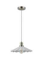inspired - Baldwin Vintage Style 31cm Single Pendant, 1 x E27, Satin Nickel/White Ceramic Shade - Luminosity Designs Ltd