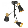 Oaks Lighting - Bali Sand Black Ceiling Lights With 3 Adjustable Heads, 3x SES (Oaks 132/3 BK) - Luminosity Designs Ltd