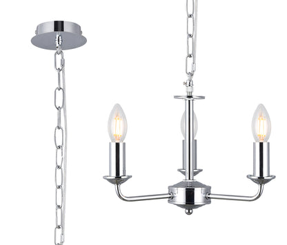 Banyan 3 Light E14 Candleabra NOT inc Shade  (Deco D0354)