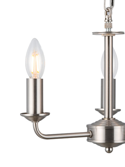 Banyan 3 Light E14 Candleabra NOT inc Shade  (Deco D0354)