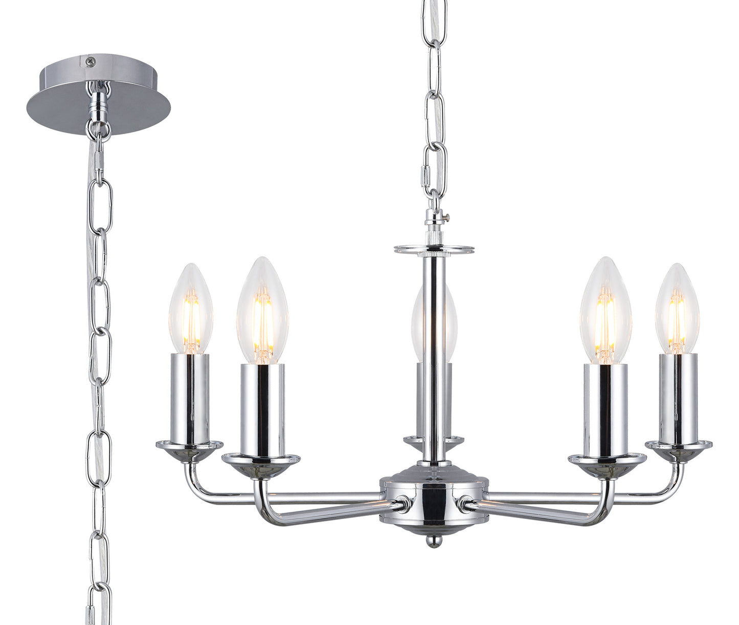 Banyan 5 Light Multi Armed Fitting with E14 Lampholders, NOT inc shade  (Deco D0358)