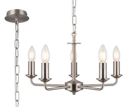 Banyan 5 Light Multi Armed Fitting with E14 Lampholders, NOT inc shade  (Deco D0358)