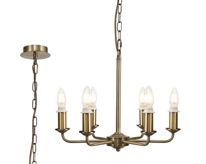 Banyan 6 Light Armed Traditional Candelabra E14   (Deco D0671)