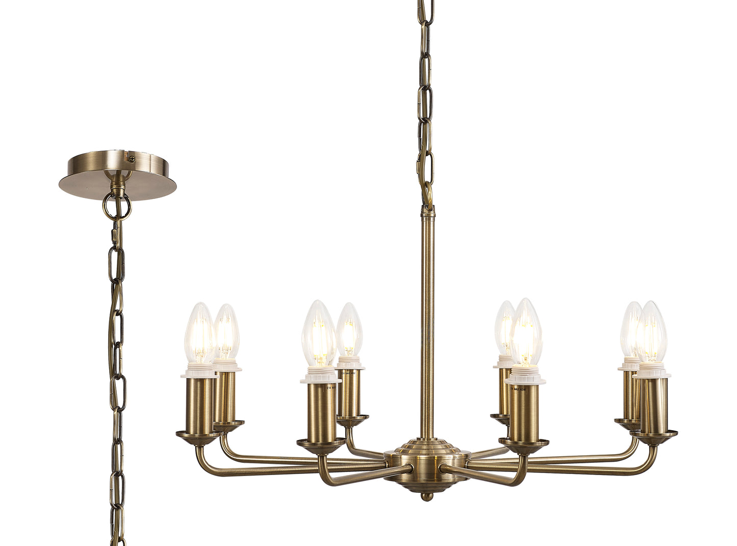 Banyan 8 Light Traditional Armed Chandelier E14  (Deco D0677)