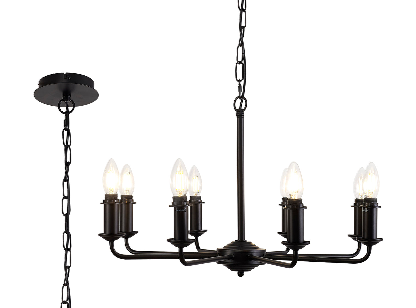 Banyan 8 Light Traditional Armed Chandelier E14  (Deco D0677)