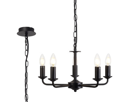 Banyan 5 Light Multi Armed Fitting with E14 Lampholders, NOT inc shade  (Deco D0358)