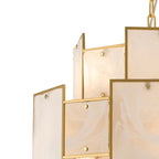 Luminosity Designs Ltd - Bardot 45cm Round Pendant/Semi Flush Faux Alabaster Art Deco Style Light, 7 x E14, 1m Chain - Luminosity Designs Ltd