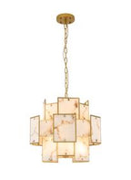 Luminosity Designs Ltd - Bardot 45cm Round Pendant/Semi Flush Faux Alabaster Art Deco Style Light, 7 x E14, 1m Chain - Luminosity Designs Ltd