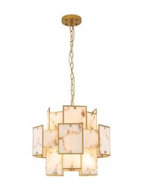 Luminosity Designs Ltd - Bardot 45cm Round Pendant/Semi Flush Faux Alabaster Art Deco Style Light, 7 x E14, 1m Chain - Luminosity Designs Ltd