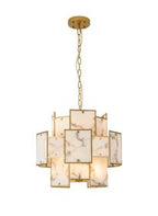 Luminosity Designs Ltd - Bardot 45cm Round Pendant/Semi Flush Faux Alabaster Art Deco Style Light, 7 x E14, 1m Chain - Luminosity Designs Ltd