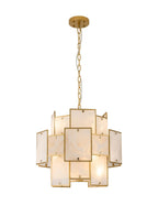 Luminosity Designs Ltd - Bardot 45cm Round Pendant/Semi Flush Faux Alabaster Art Deco Style Light, 7 x E14, 1m Chain - Luminosity Designs Ltd