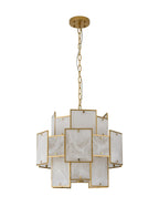 Luminosity Designs Ltd - Bardot 45cm Round Pendant/Semi Flush Faux Alabaster Art Deco Style Light, 7 x E14, 1m Chain - Luminosity Designs Ltd