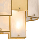 Luminosity Designs Ltd - Bardot 45cm Round Pendant/Semi Flush Faux Alabaster & Metal Panel Art Deco Style Light, 7 x E14, 1m Chain - Luminosity Designs Ltd