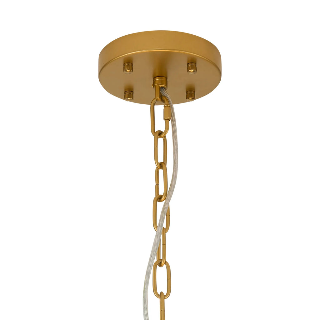 Luminosity Designs Ltd - Bardot 45cm Round Pendant/Semi Flush Faux Alabaster & Metal Panel Art Deco Style Light, 7 x E14, 1m Chain - Luminosity Designs Ltd