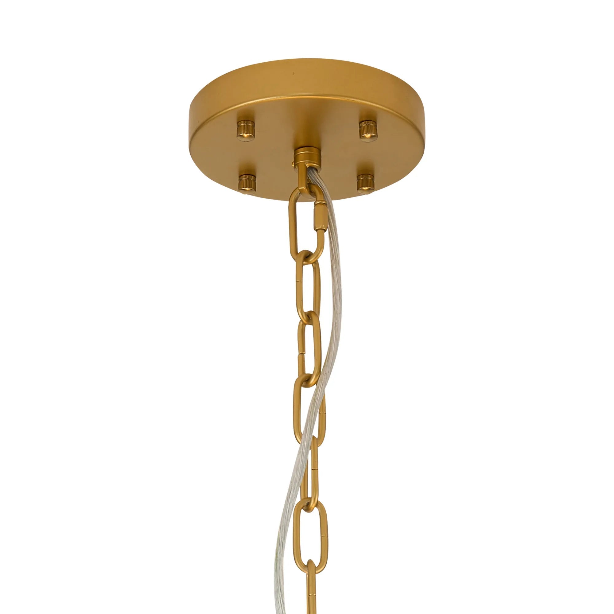 Luminosity Designs Ltd - Bardot 45cm Round Pendant/Semi Flush Faux Alabaster & Metal Panel Art Deco Style Light, 7 x E14, 1m Chain - Luminosity Designs Ltd