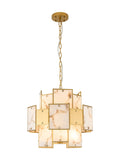Luminosity Designs Ltd - Bardot 45cm Round Pendant/Semi Flush Faux Alabaster & Metal Panel Art Deco Style Light, 7 x E14, 1m Chain - Luminosity Designs Ltd