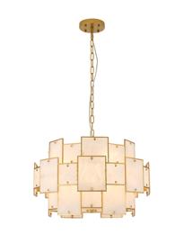 Luminosity Designs Ltd - Bardot 59cm Round Pendant/Semi Flush Faux Alabaster Art Deco Style Light, 12 x E14, 1.5m Chain - Luminosity Designs Ltd