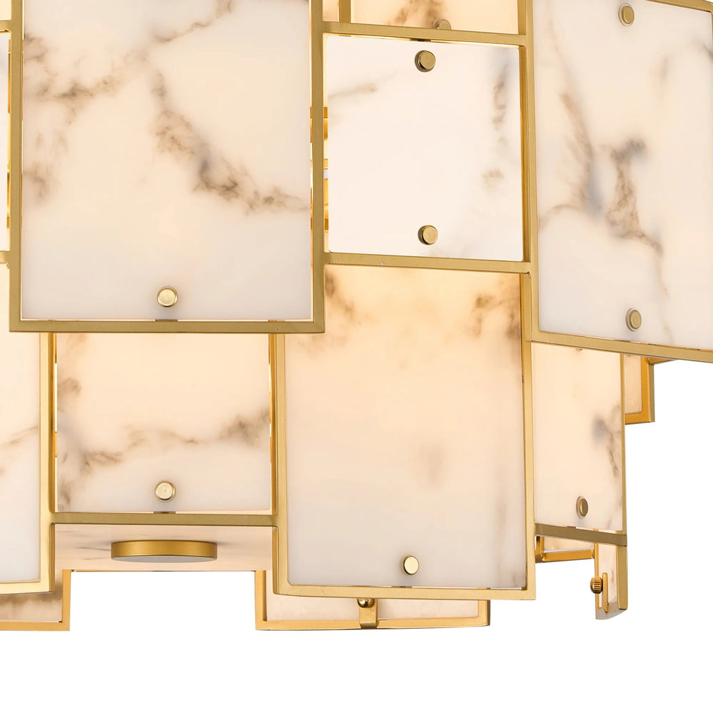 Luminosity Designs Ltd - Bardot 59cm Round Pendant/Semi Flush Faux Alabaster Art Deco Style Light, 12 x E14, 1.5m Chain - Luminosity Designs Ltd