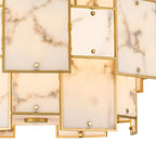 Luminosity Designs Ltd - Bardot 59cm Round Pendant/Semi Flush Faux Alabaster Art Deco Style Light, 12 x E14, 1.5m Chain - Luminosity Designs Ltd