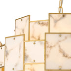 Luminosity Designs Ltd - Bardot 59cm Round Pendant/Semi Flush Faux Alabaster Art Deco Style Light, 12 x E14, 1.5m Chain - Luminosity Designs Ltd