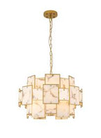 Luminosity Designs Ltd - Bardot 59cm Round Pendant/Semi Flush Faux Alabaster Art Deco Style Light, 12 x E14, 1.5m Chain - Luminosity Designs Ltd