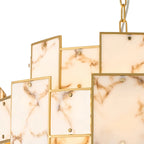 Luminosity Designs Ltd - Bardot 59cm Round Pendant/Semi Flush Faux Alabaster Art Deco Style Light, 12 x E14, 1.5m Chain - Luminosity Designs Ltd