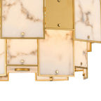 Luminosity Designs Ltd - Bardot 59cm Round Pendant/Semi Flush Faux Alabaster With Metal Panel Art Deco Style Light, 12 x E14, 1.5m Chain - Luminosity Designs Ltd