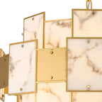 Luminosity Designs Ltd - Bardot 59cm Round Pendant/Semi Flush Faux Alabaster With Metal Panel Art Deco Style Light, 12 x E14, 1.5m Chain - Luminosity Designs Ltd